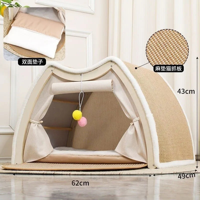 CozyClaw Foldable Sisal Cat House