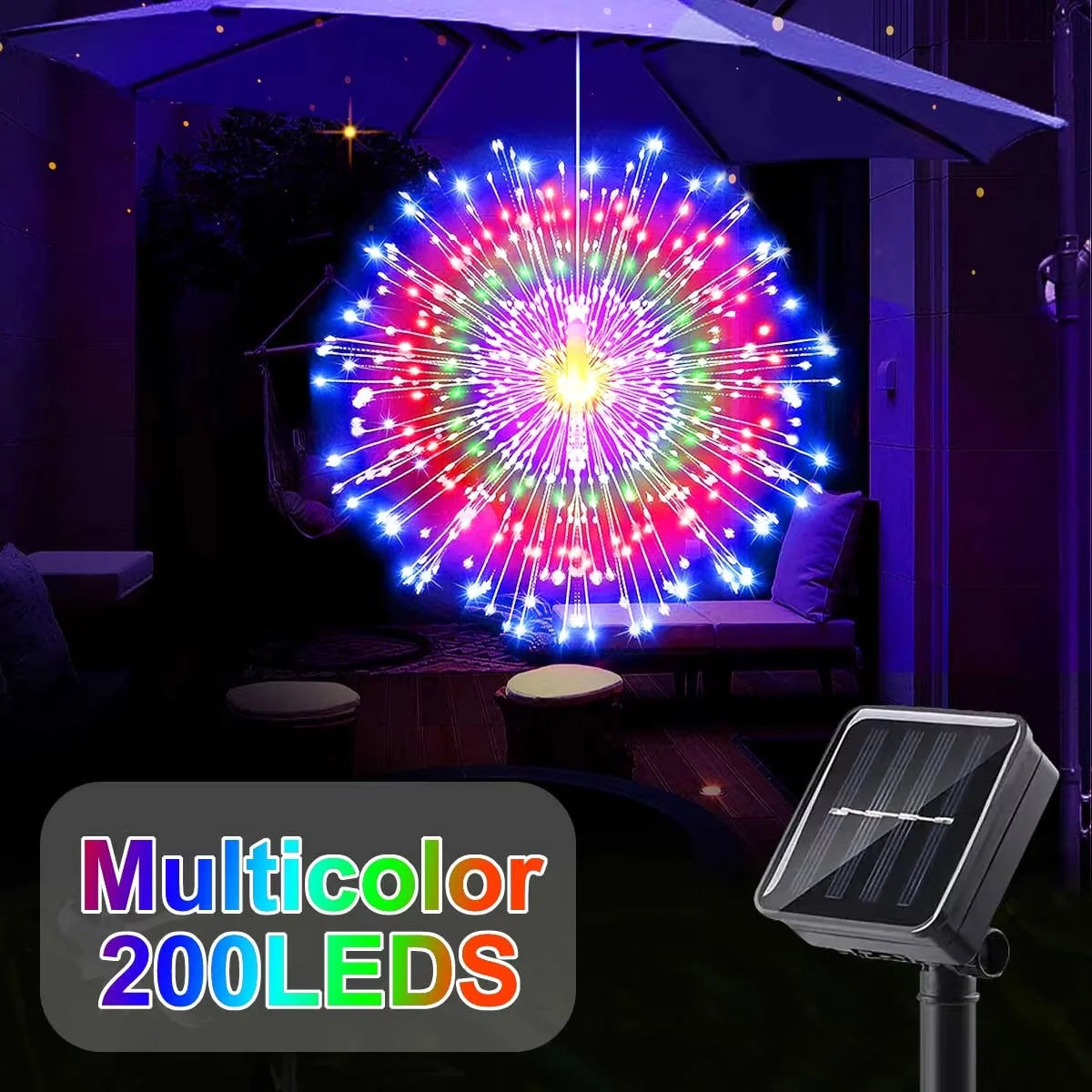 SparkBloom Solar Lights — Firework Glow, Zero Power Cost