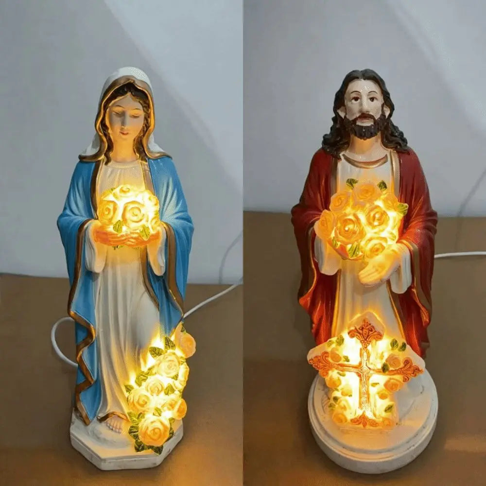 BlessedLight Mary Statue — Peaceful Glow for Your Garden