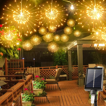 SparkBloom Solar Lights — Firework Glow, Zero Power Cost