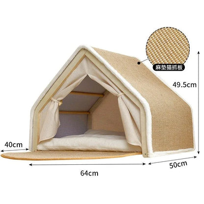 CozyClaw Foldable Sisal Cat House