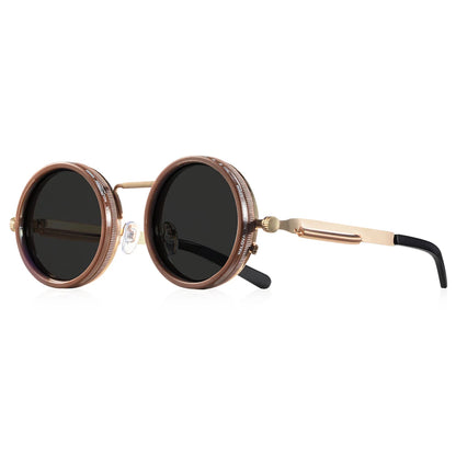 Polarized Round Sunglasses Adjustable Dimming Alloy Retro Outdoor Sports