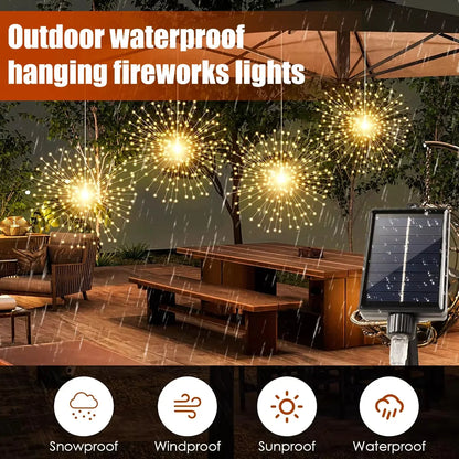 SparkBloom Solar Lights — Firework Glow, Zero Power Cost