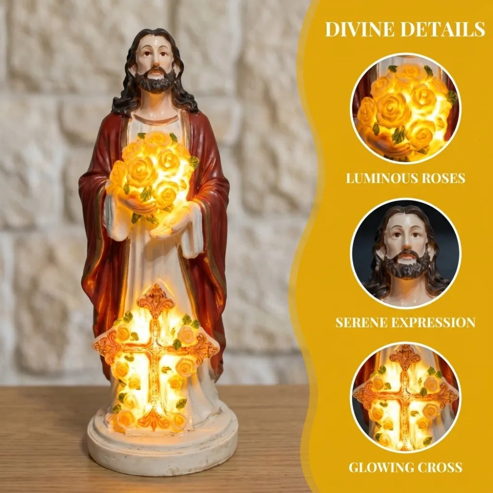 BlessedLight Mary Statue — Peaceful Glow for Your Garden