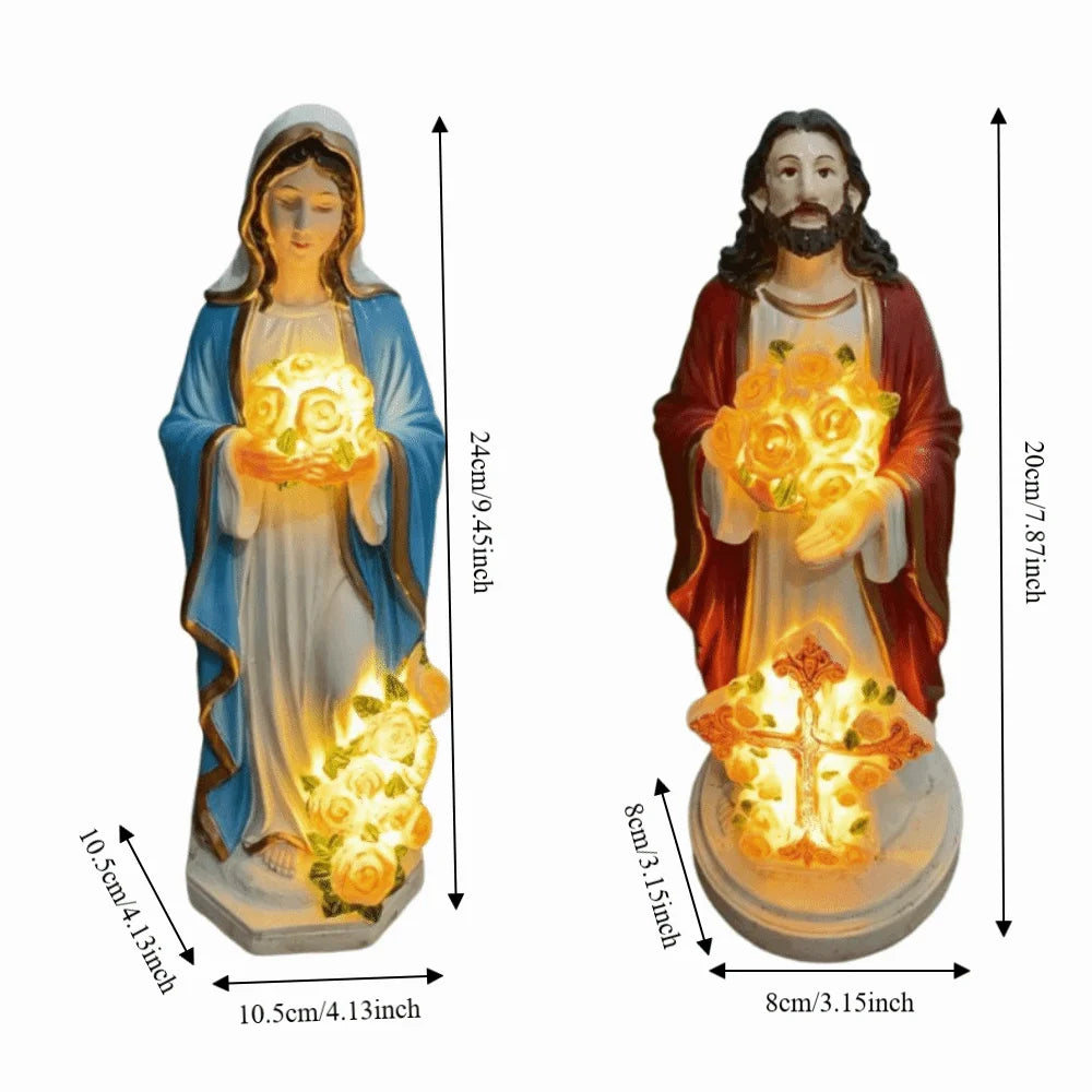 BlessedLight Mary Statue — Peaceful Glow for Your Garden
