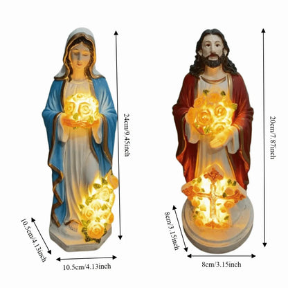 BlessedLight Mary Statue — Peaceful Glow for Your Garden
