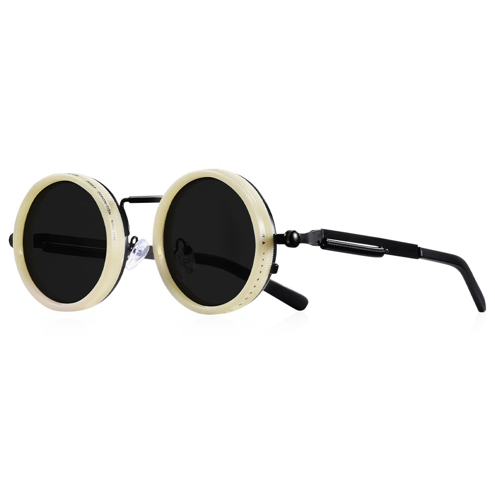 Polarized Round Sunglasses Adjustable Dimming Alloy Retro Outdoor Sports