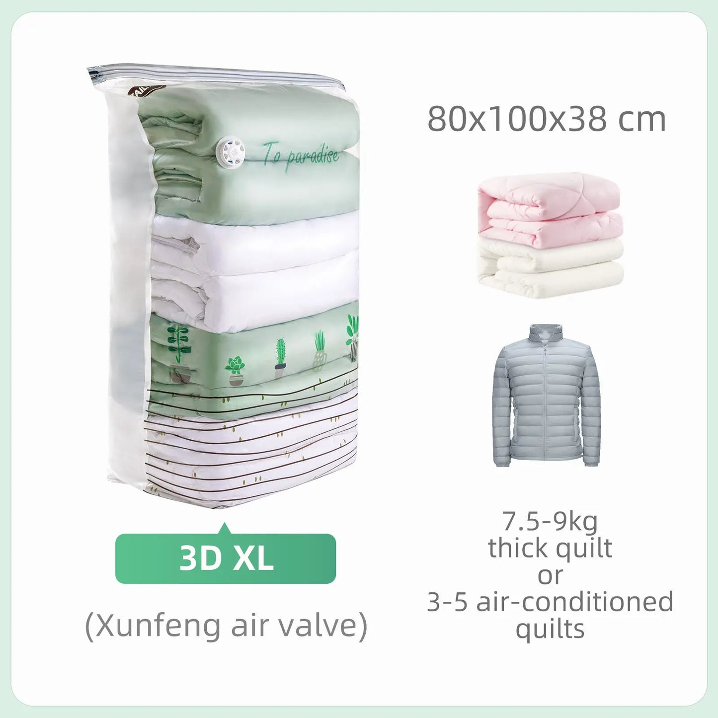 VacuPack 3D Bags — No Pump, Maximum Space Saving