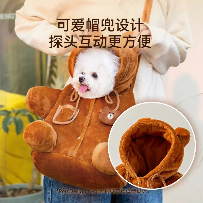 Cozy Bear Pet Carrier – Windproof & Warm for Autumn Adventures!
