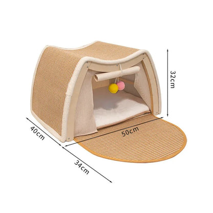 CozyClaw Foldable Sisal Cat House