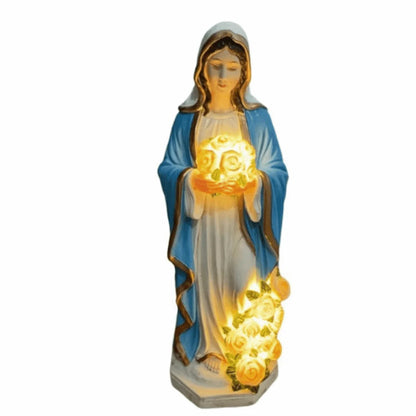 BlessedLight Mary Statue — Peaceful Glow for Your Garden