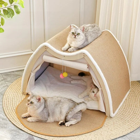CozyClaw Foldable Sisal Cat House