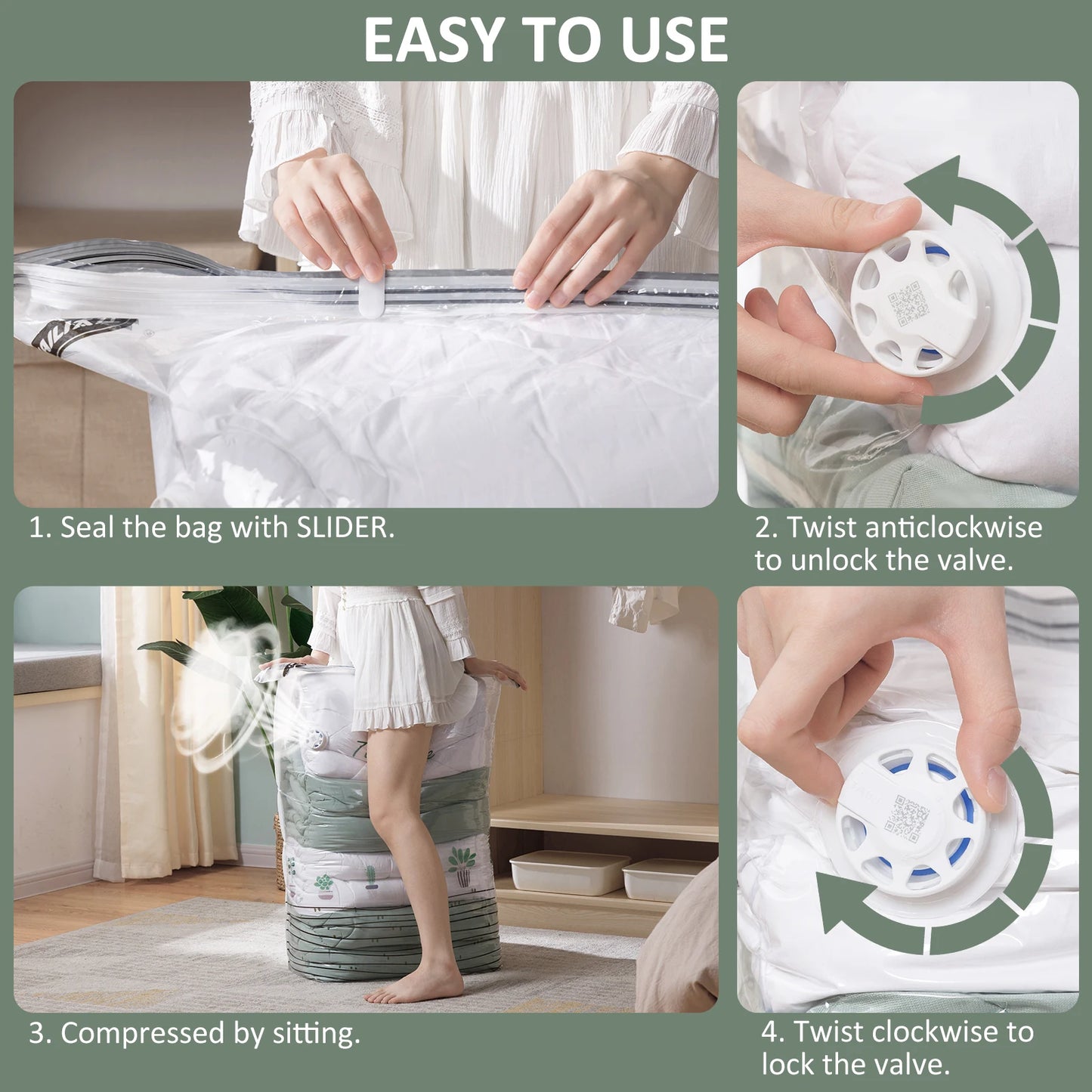 VacuPack 3D Bags — No Pump, Maximum Space Saving