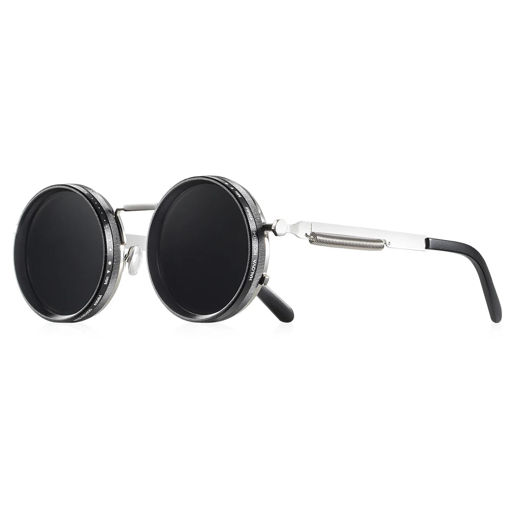 Polarized Round Sunglasses Adjustable Dimming Alloy Retro Outdoor Sports