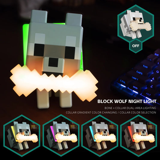 BlockBuddy Wolf Lamp — Brighten Your Gaming Space