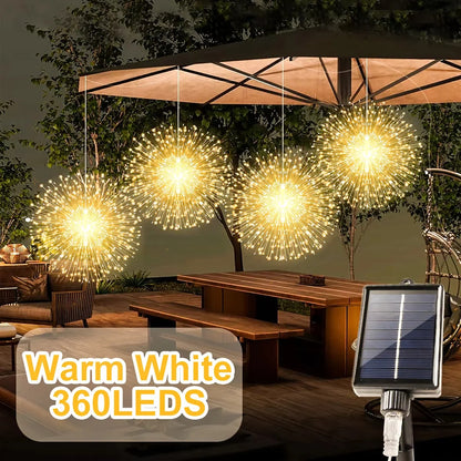 SparkBloom Solar Lights — Firework Glow, Zero Power Cost