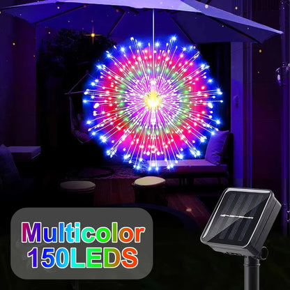 SparkBloom Solar Lights — Firework Glow, Zero Power Cost