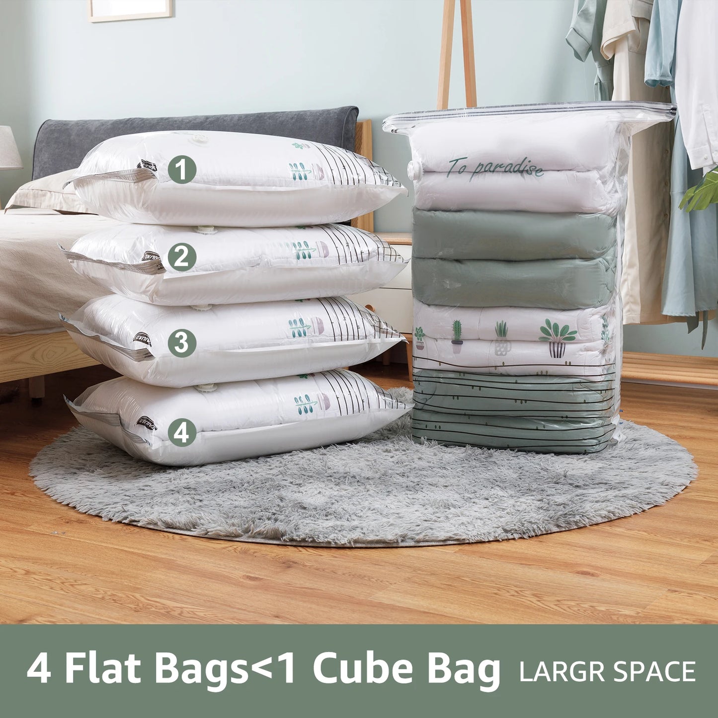 VacuPack 3D Bags — No Pump, Maximum Space Saving