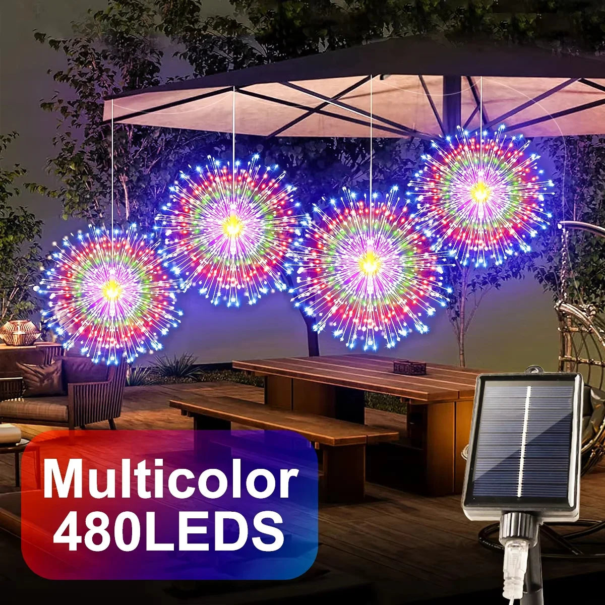 SparkBloom Solar Lights — Firework Glow, Zero Power Cost
