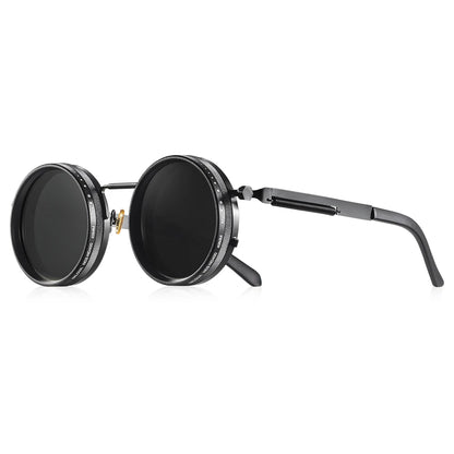 Polarized Round Sunglasses Adjustable Dimming Alloy Retro Outdoor Sports