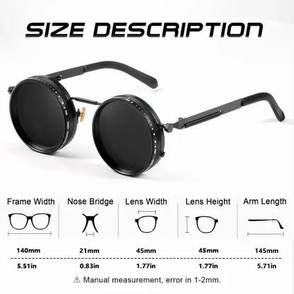Polarized Round Sunglasses Adjustable Dimming Alloy Retro Outdoor Sports