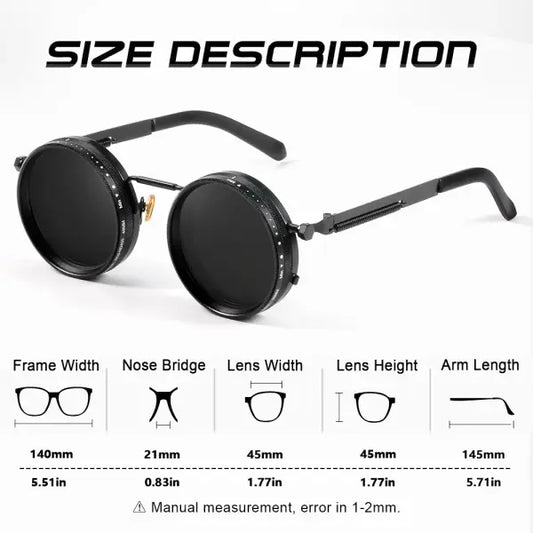 Polarized Round Sunglasses Adjustable Dimming Alloy Retro Outdoor Sports