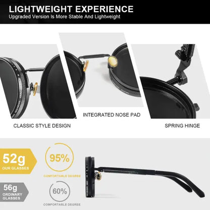 Polarized Round Sunglasses Adjustable Dimming Alloy Retro Outdoor Sports