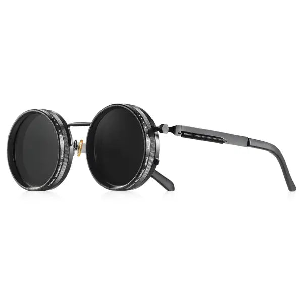 Polarized Round Sunglasses Adjustable Dimming Alloy Retro Outdoor Sports