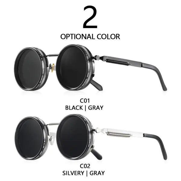 Polarized Round Sunglasses Adjustable Dimming Alloy Retro Outdoor Sports