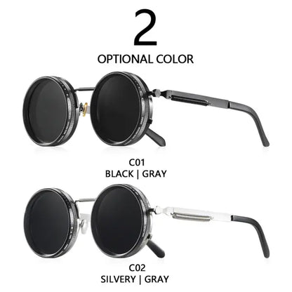 Polarized Round Sunglasses Adjustable Dimming Alloy Retro Outdoor Sports